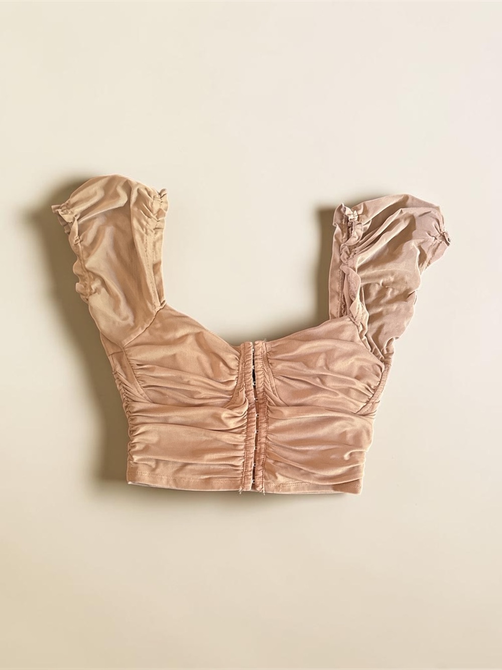 Ruched Square Neck Crop Top